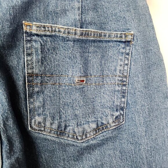 Tommy Hilfiger Women’s High Waisted Paper Bag Denim Cropped Jeans 90s Y2k 14‎ - Picture 7 of 12